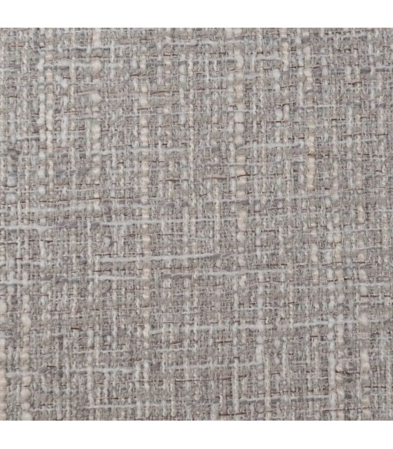 Sofá de 3 plazas con chaise longue en chenilla gris y patas de madera.6