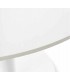 Mesa redonda blanca con pie central, estilo contemporáneo minimalista 1