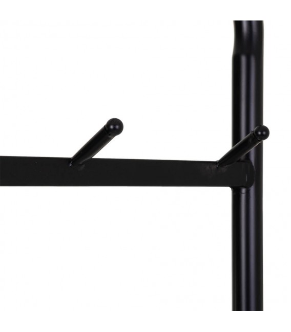 Perchero con espejo giratorio, estante de madera y 3 colgadores.6