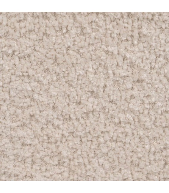 Banco baúl de pie de cama en bouclé beige con patas de madera natural 5