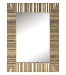 Espejo vertical de pared con marco art decó en pan de oro. Mdmhogar