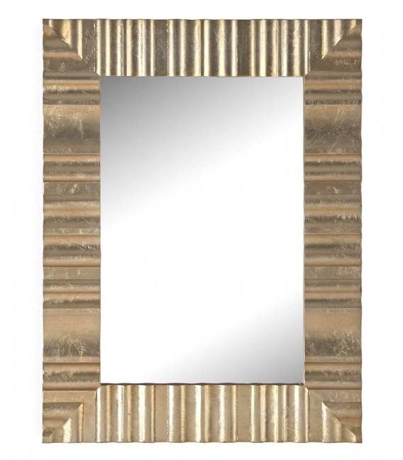 Espejo vertical de pared con marco art decó en pan de oro. Mdmhogar