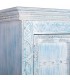 Armario alacena azul patinado de madera tallada con 2 puertas. 4