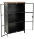 Vitrina mediana industrial de cristal metal negro y madera reciclada.1