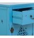 Taquillón oriental azul puertas caladas y cajones, estilo artesanal.3