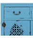 Taquillón oriental azul puertas caladas y cajones, estilo artesanal.4