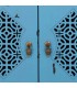 Taquillón oriental azul puertas caladas y cajones, estilo artesanal.5