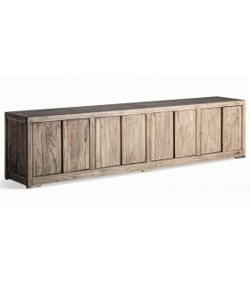 Mueble de TV XXL en madera maciza reciclada, estilo rústico natural. Mdmhogar
