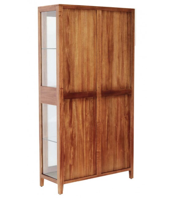 Vitrina colonial de caoba con cristal. Diseño artesanal y elegante. 4