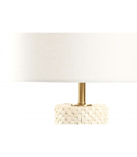 Lámpara clásica con base de hueso taraceado y latón dorado.1