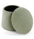 Puf redondo verde con almacenaje y diseño champiñón original. 1