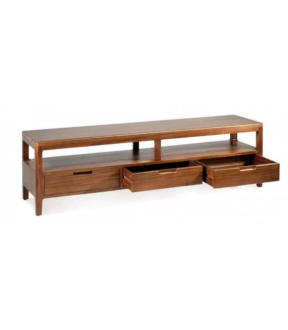 Mueble TV en caoba natural con cajones – Colección Oporto, Moycor.1