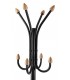 Perchero de pie negro con madera y 10 colgadores chic.