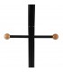Perchero de pie negro con madera y 10 colgadores chic.1