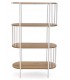 Estantería contemporánea 4 baldas en MDF roble y hierro blanco.1