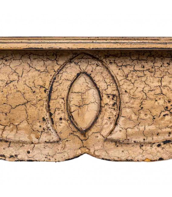 Consola clásica de entrada en madera craquelada beige patinada.4