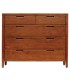 Cómoda colonial Oporto con 5 cajones en caoba maciza natural.
