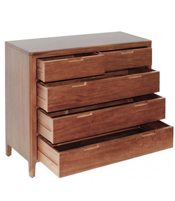 Cómoda colonial Oporto con 5 cajones en caoba maciza natural.1