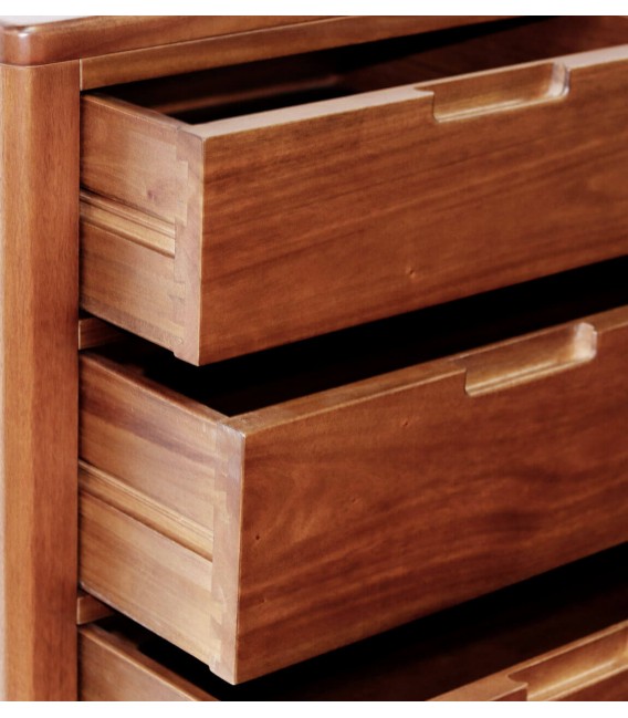 Cómoda colonial Oporto con 5 cajones en caoba maciza natural.3