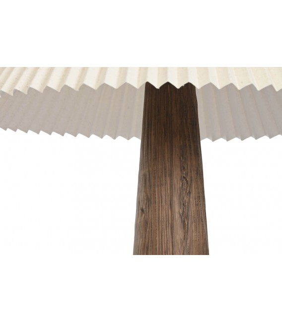 Lámpara de pie rústica con base de cerámica y pantalla plisada beige.2