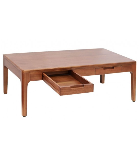 Mesa de centro Oporto de caoba maciza con dos cajones frontales.4