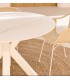Mesa redonda blanca de metal y porcelánico efecto mármol con vetas.2