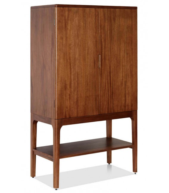 Armario alacena colonial caoba maciza baldas y 2 cajones interiores.