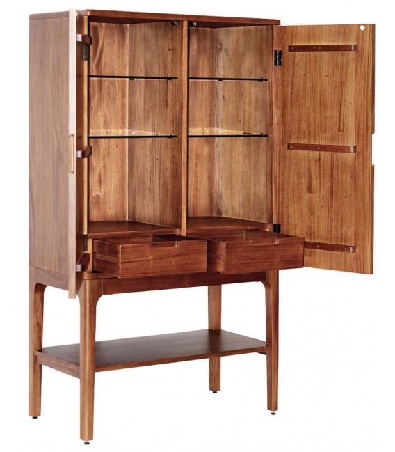 Armario alacena colonial caoba maciza baldas y 2 cajones interiores.3