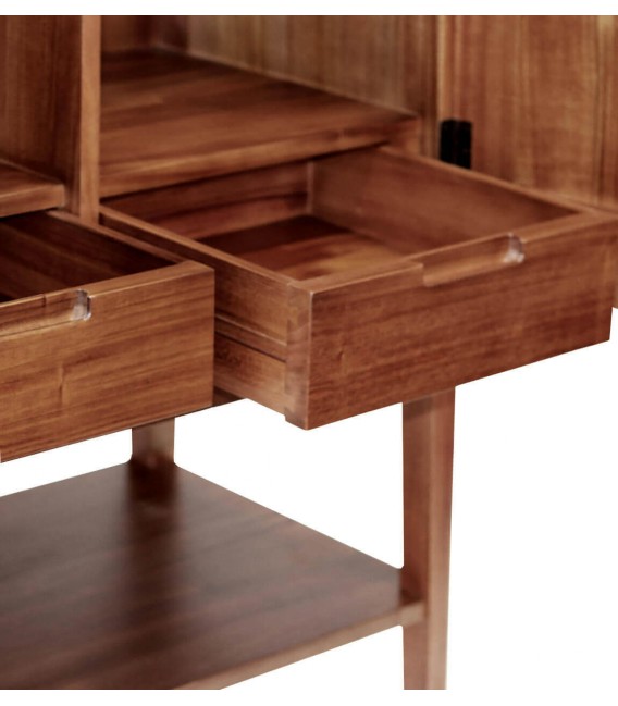 Armario alacena colonial caoba maciza baldas y 2 cajones interiores.4