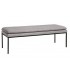 Banco tapizado chenilla gris patas metálicas negras, estilo moderno. Mdmhogar
