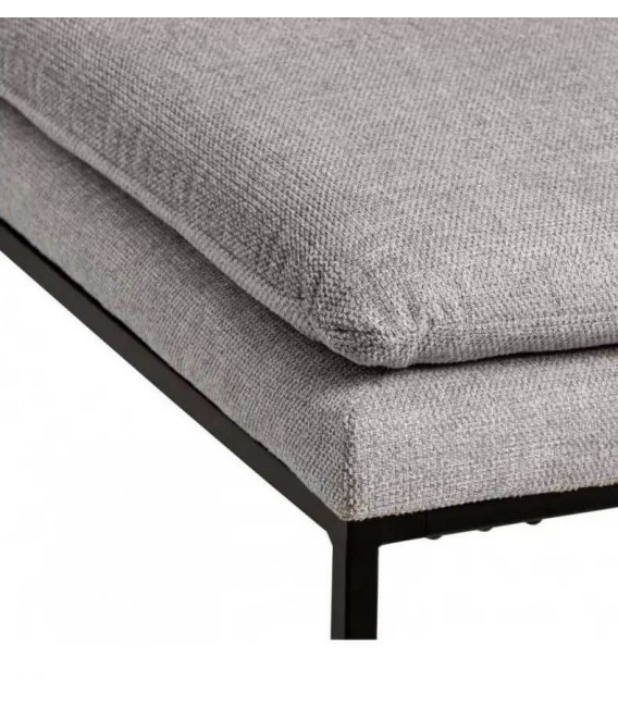 BANCO PIE DE CAMA 120 X 48 X 42 MOSES METAL NEGRO TEXTIL GRIS