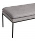 Banco tapizado chenilla gris patas metálicas negras, estilo moderno.2