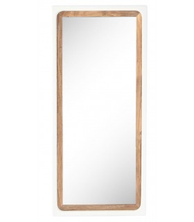Espejo vestidor ibicenco en madera reciclada blanco y natural. Mdmhogar