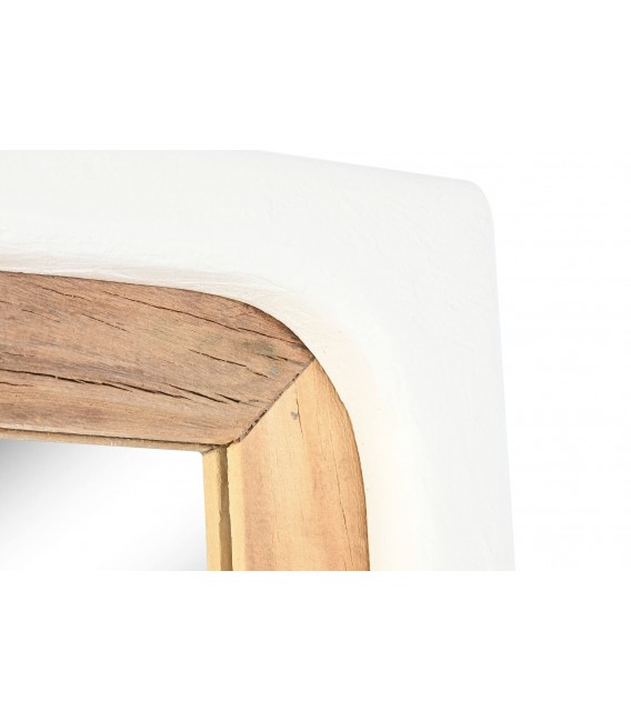 Espejo vestidor ibicenco en madera reciclada blanco y natural.2