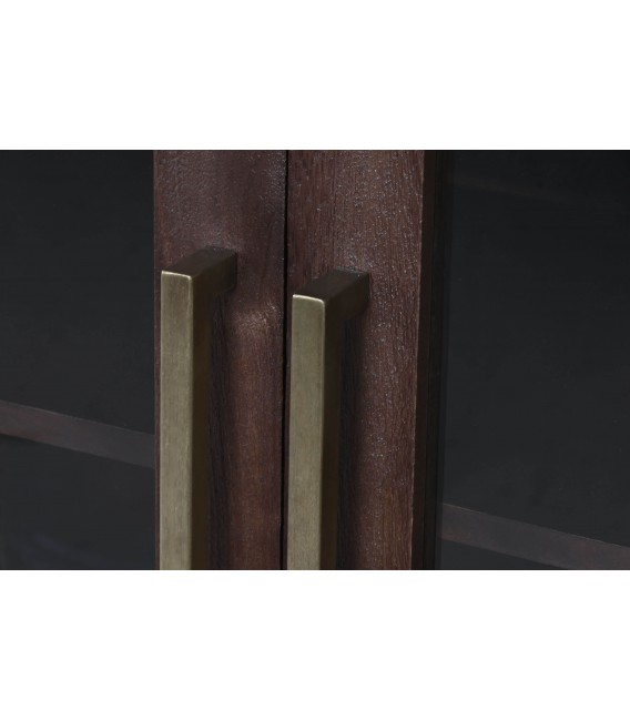 Aparador contemporáneo sobre de travertino y 4 puertas de cristal.4