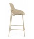 Taburete bajo nórdico en polipropileno beige y patas de metal.2