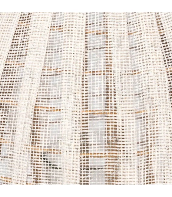 Portavelas XXL de bambú, lino crudo y cristal, estilo colonial.3