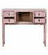 Consola oriental en madera malva decapada, con 4 cajones y 2 puertas.1