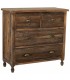 Cómoda de madera reciclada con 4 cajones y estilo rústico boho. Mdmhogar