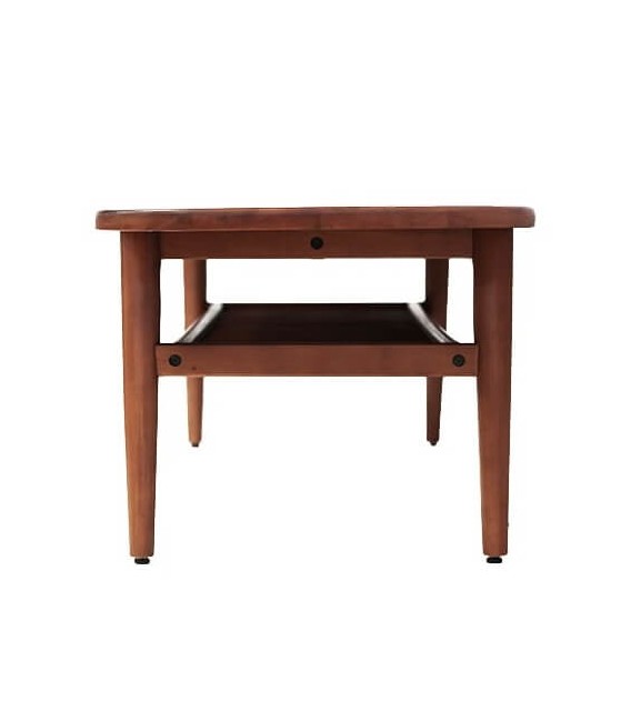 Mesa de centro grande en madera de caoba natural estilo colonial.1