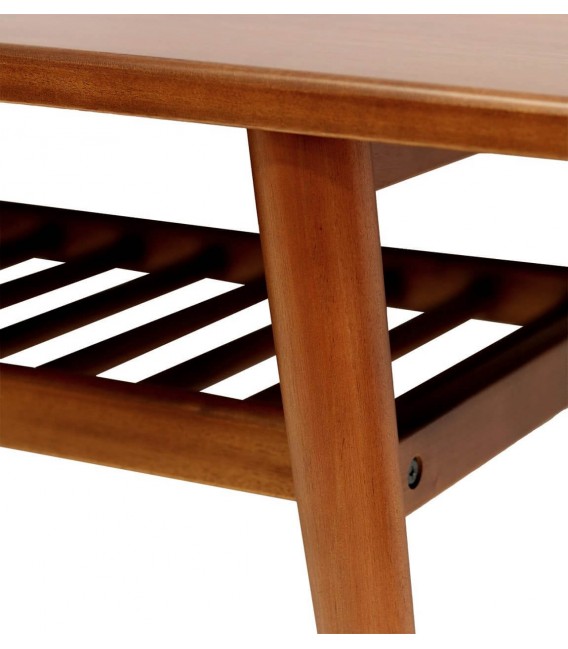 Mesa de centro grande en madera de caoba natural estilo colonial.3