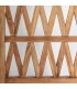 Biombo artesanal de madera de teca estilo colonial y acabado natural.