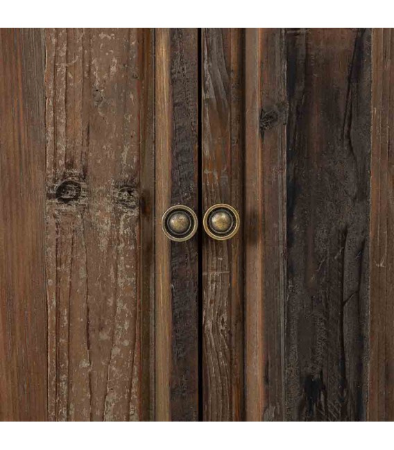 Taquillón rústico boho de madera reciclada con 2 cajones y 2 puertas.4