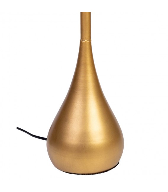 Lámpara alta dorada art decó con pantalla acanalada metálica.2