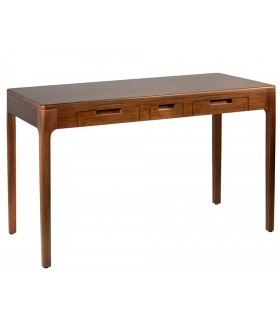 Mesa escritorio colonial caoba natural 3 cajones acabado artesanal. Mdmhogar