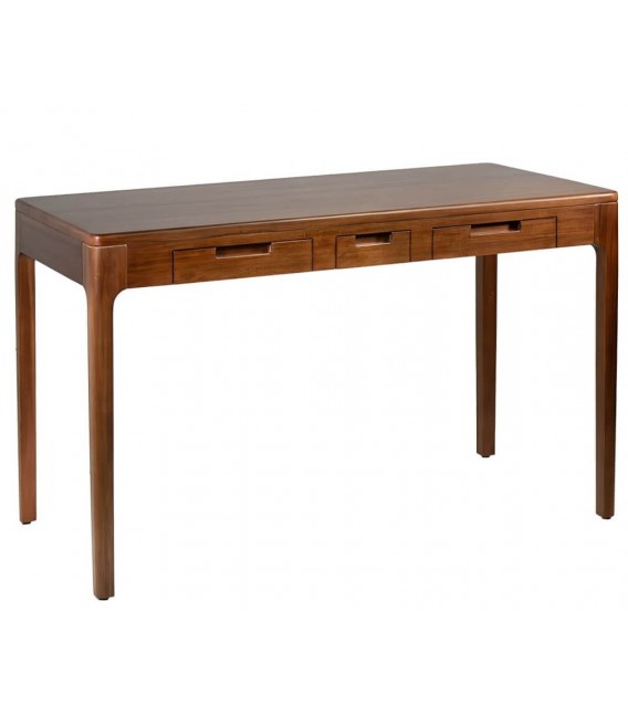 Mesa escritorio colonial caoba natural 3 cajones acabado artesanal. Mdmhogar