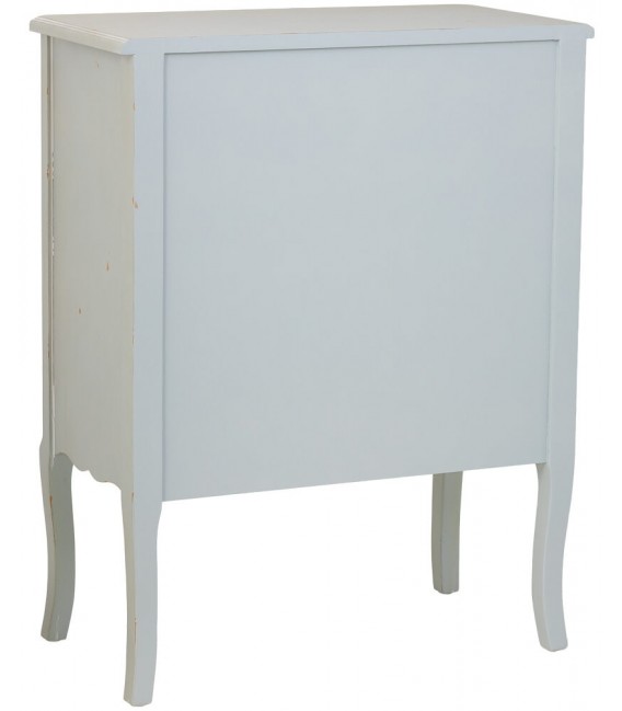 Cómoda rústica gris con 5 cajones y tiradores bronce patinado.2