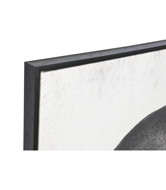 Set 3 cuadros lienzo impreso blanco y negro con marco negro fino.3