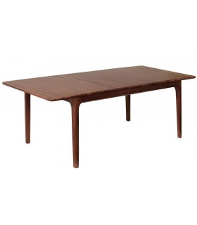 Mesa comedor extensible de caoba estilo colonial artesanal.