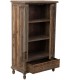 Vitrina baja de madera reciclada con puertas acristaladas y cajón. 1